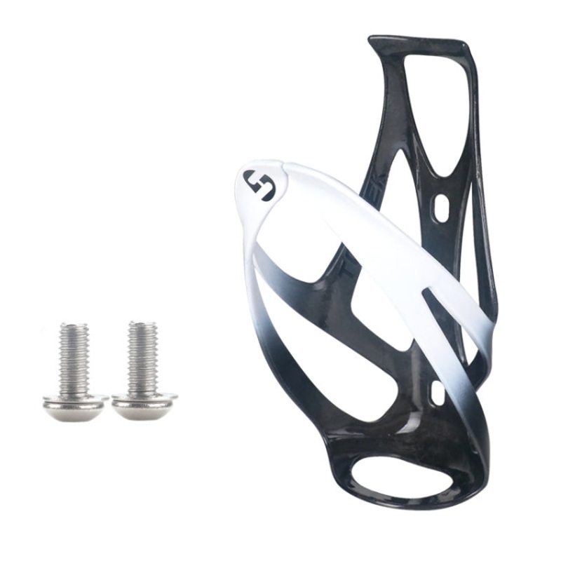 Carbon Fiber Open Water Bottle Cage for Outdoor Cycling (White Glossy)