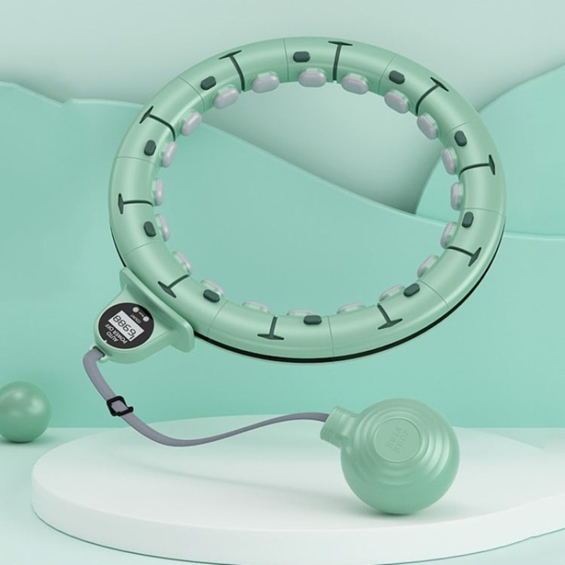 Intelligent Detachable Digital Display Counting Fitness Circle for Waist 65-80cm (Green)