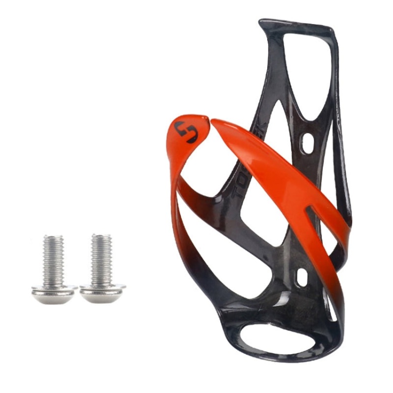 Outdoor Cycling Carbon Fiber Water Bottle Cage (Orange Glossy)