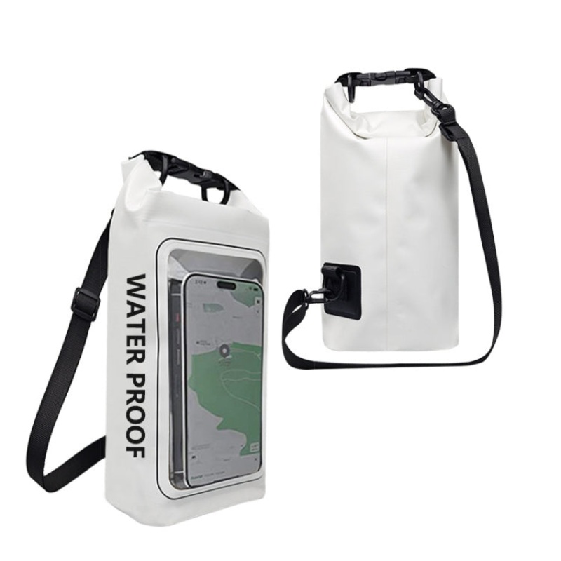 Outdoor Cycling Crossbody Phone Bag PVC Swimming IPX6 Waterproof Bag White (2L)