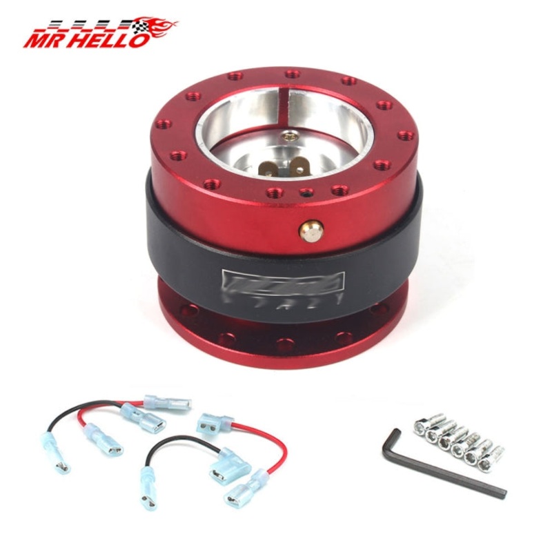 Steering Wheel With Locking Quick Release Booster Pad(Red)
