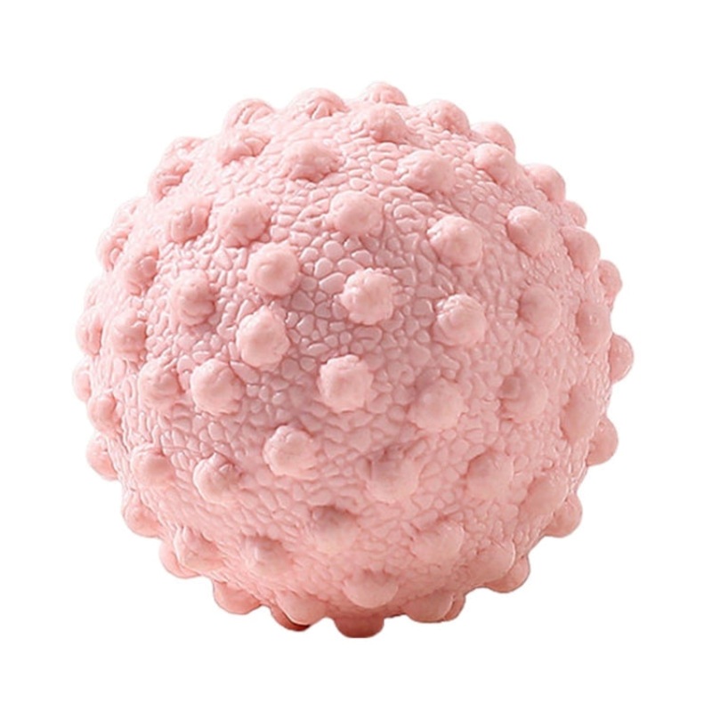TPR Solid Bump Fascia Ball Foot Reflexology Yoga Massage Ball (Light Pink)