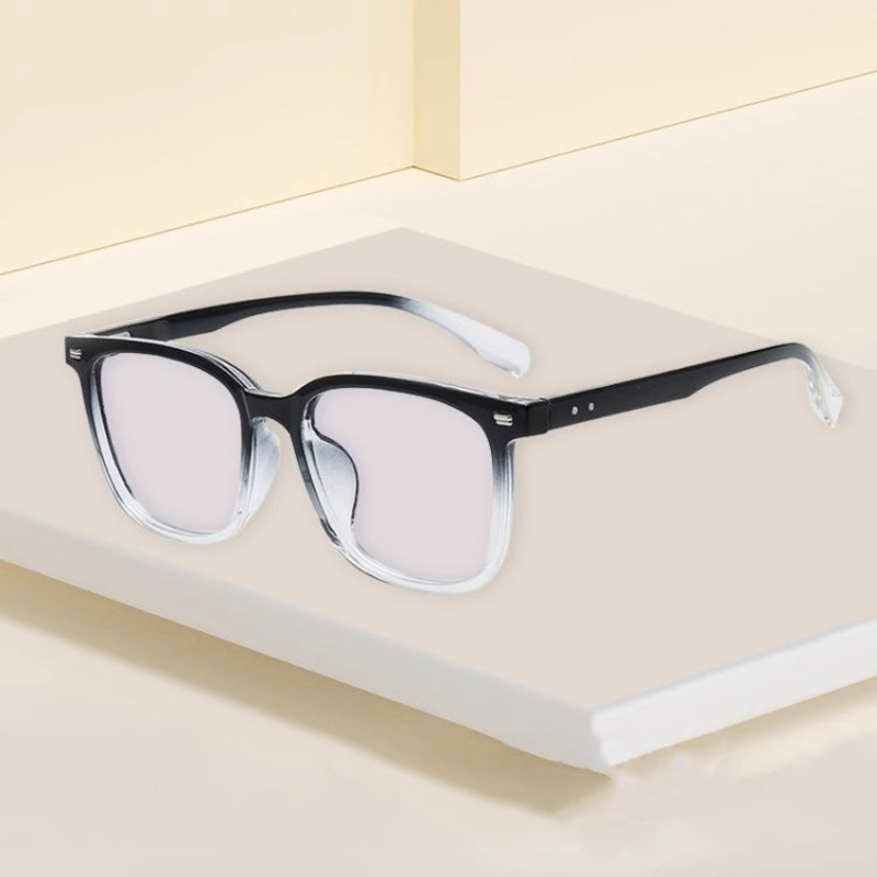 Watching Cell Phone Playing Games Anti-Blue Light Glasses Postoperative Flat Glasses, Color: Gradual Black Frame+ Transparent Lens