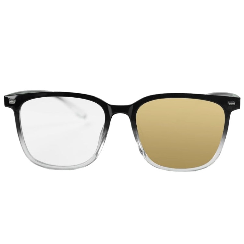 Watching Cell Phone Playing Games Anti-Blue Light Glasses Postoperative Flat Glasses, Color: Gradual Black Frame+Transparent To Tea Lens