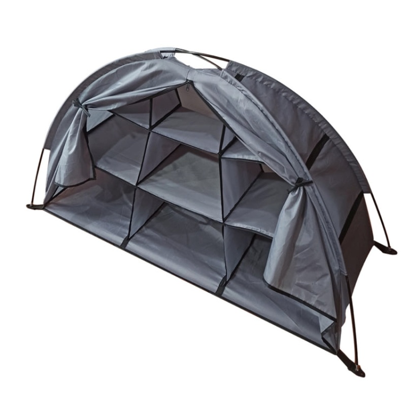 9 Compartment Foldable Camping Storage Tent Shoe Cabinet Organizer (Gray)
