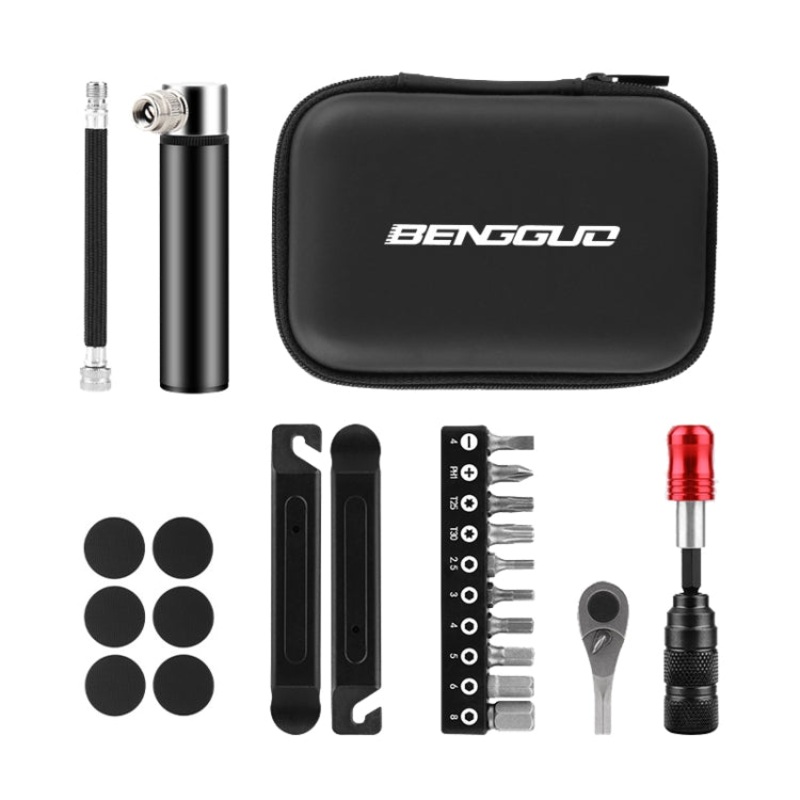 BENGGUO Bicycle Repair Tool Mountain Bike Ratchet Wrench Repair Combination Set, Spec: Set 4