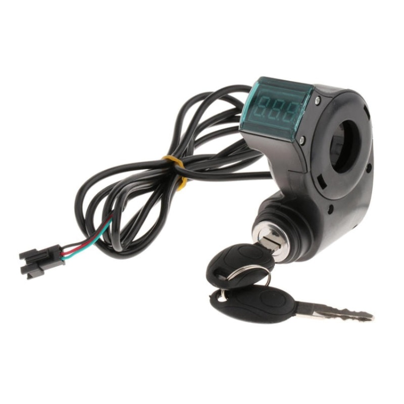 Electrical Vehicle Scooter Disconnect Switch Assembly With Keys Digital Display Start Switch(Black)