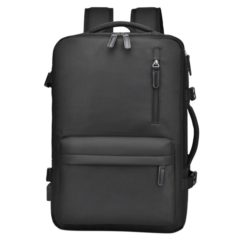 Large Capacity Casual Backpack Portable Travel Commuter Backpack Black PV24 (One Size)