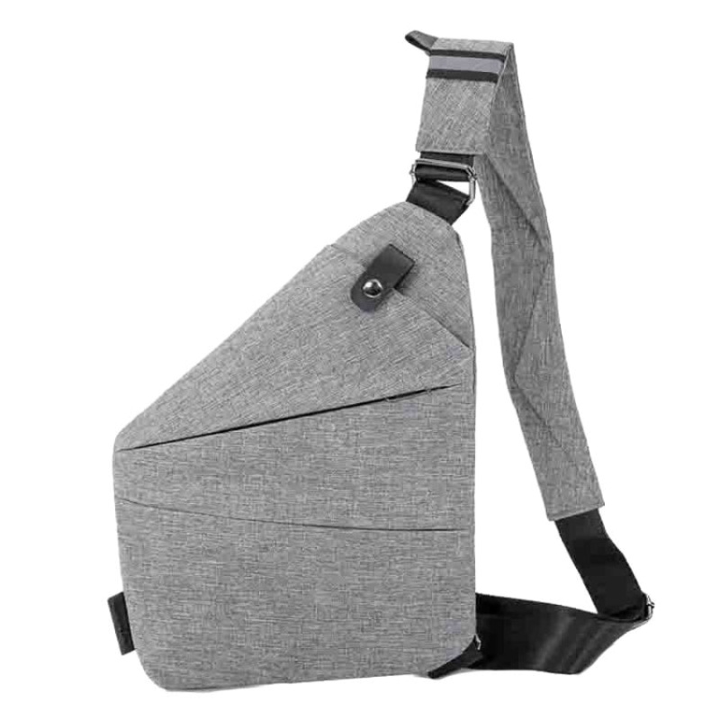 Sports Casual Men Crossbody Bag Large Capacity Single Shoulder Bag Gray Oxford Cloth (Gray)
