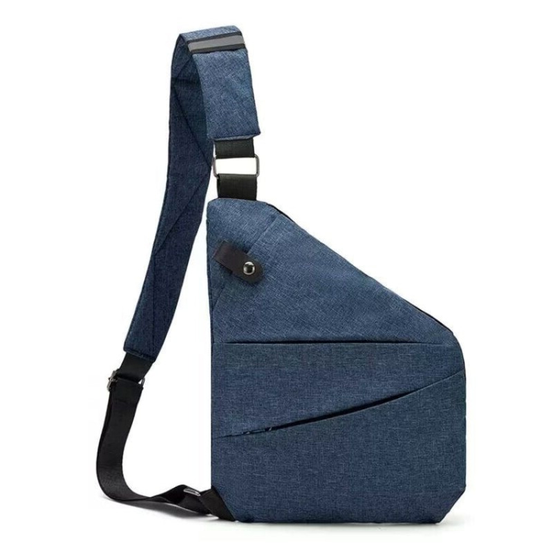 Sports Casual Men Crossbody Bag Large Capacity Single Shoulder Bag Oxford Cloth (Blue)