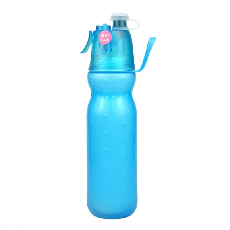 Spray Cooling Water Cup for Summer Outdoor Sports Training (Pure Blue) 590ml 2-Layers