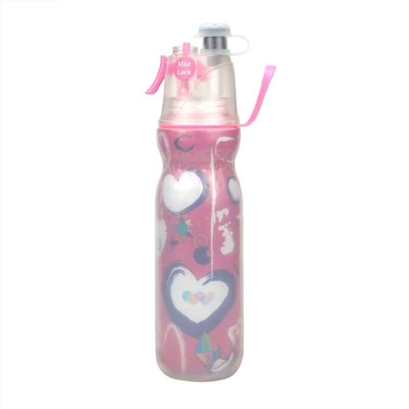 Summer Outdoor Sports Training Spray Cooling Water Cup 590ml (Color: Love 3-layers)
