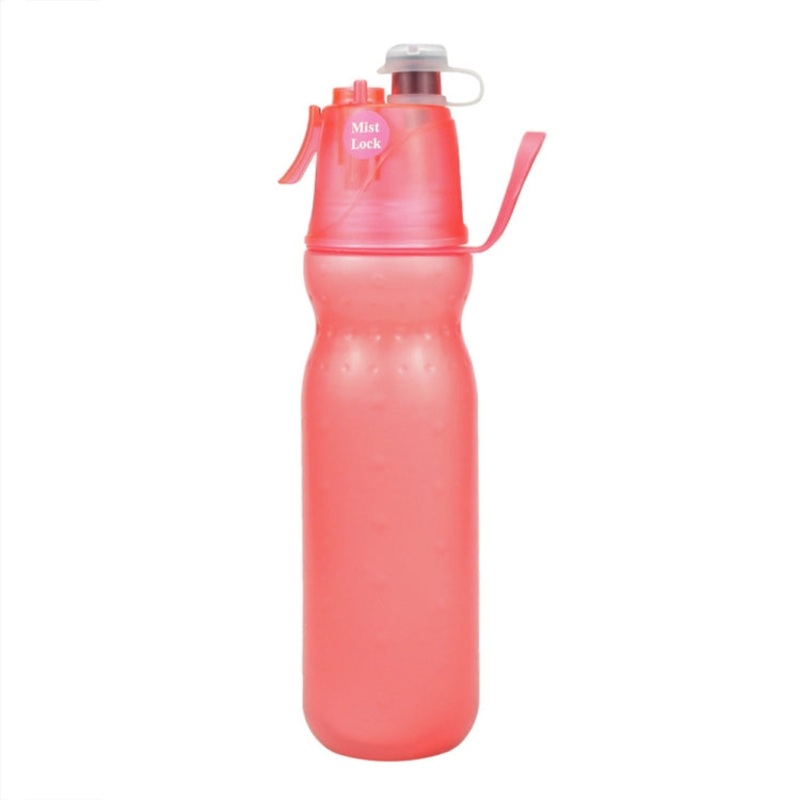 Summer Outdoor Sports Training Spray Cooling Water Cup (590ml) - Pure Red 2-layer