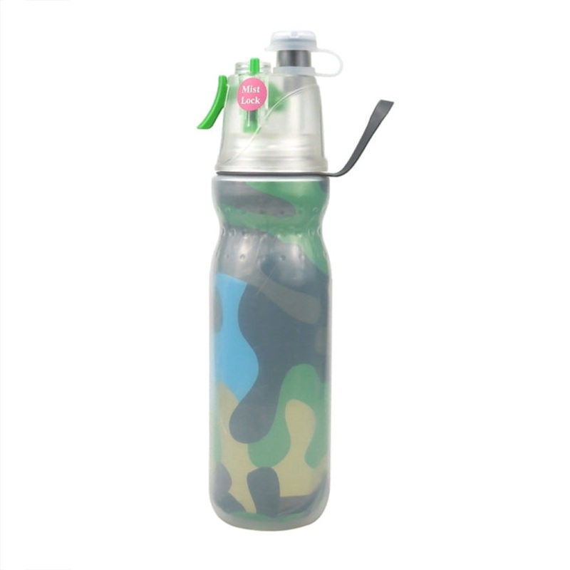 Summer Outdoor Sports Training Spray Cooling Water Cup (Camouflage Green 3-layers, 590ml)