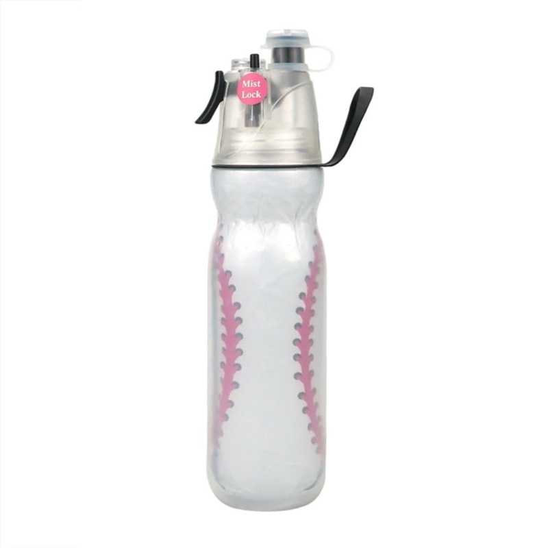 Summer Outdoor Sports Training Spray Cooling Water Cup (Color: Baseball 3-layers) 470ml
