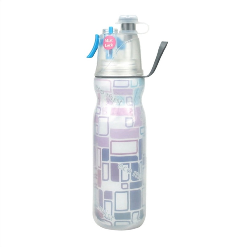 Summer Outdoor Sports Training Spray Cooling Water Cup (Dream Purple) 470ml 3-Layers