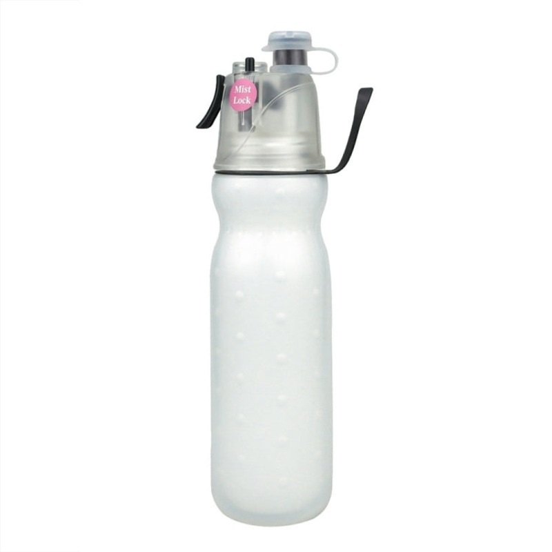 Summer Outdoor Sports Training Spray Cooling Water Cup (Pure White 2-Layers 470ml)