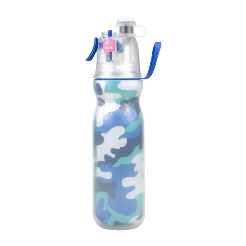 Summer Outdoor Sports Training Water Cup 590ml Spray Cooling 3-layer (Blue)