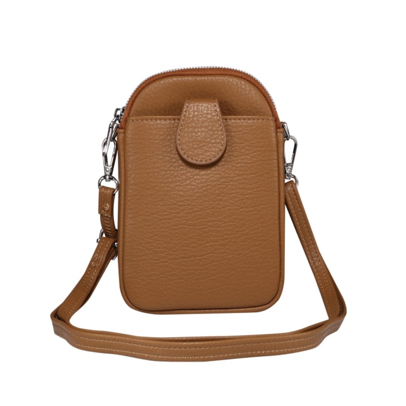 Universal Litchi Texture Phone Crossbody Bag Leather Case for 5.5-7.2 Inch Phones (Brown)