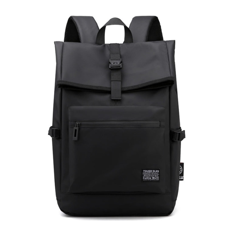 16 Inch Outdoor Leisure Travel Waterproof Lightweight Backpack Commuter School Bag (Black)