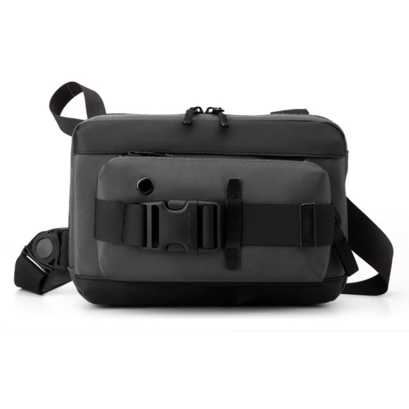 Functional Messenger Bag Men Chest Bag Grey (One Size)