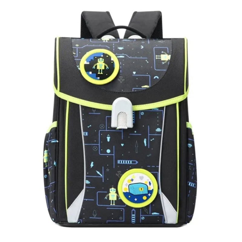 Large Capacity Cartoon Waterproof Student School Bag in Black