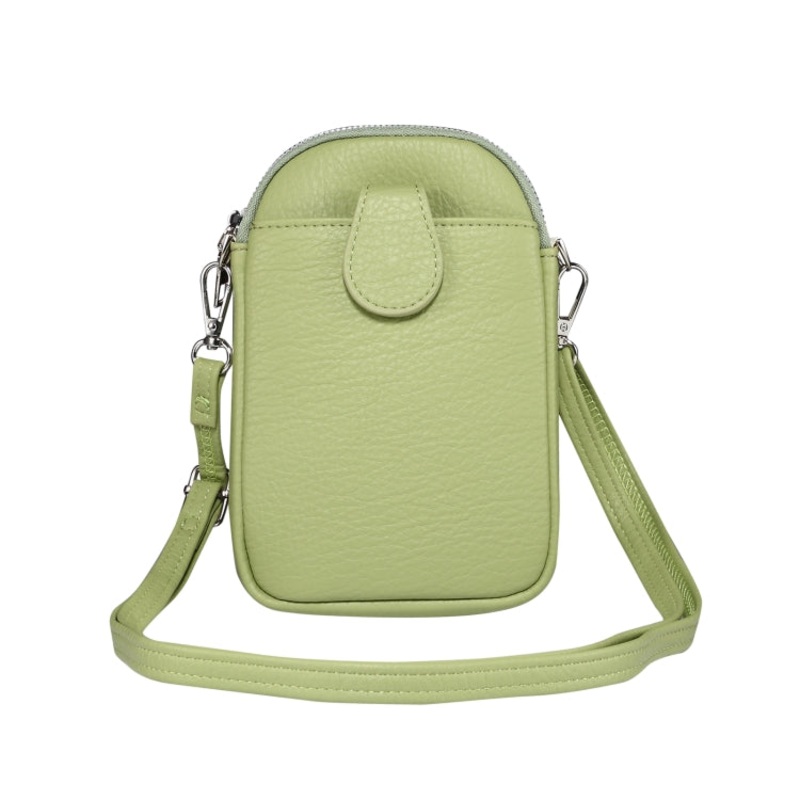 Universal Litchi Texture Phone Crossbody Bag Leather Case for 5.5-7.2 Inch Phones (Green)