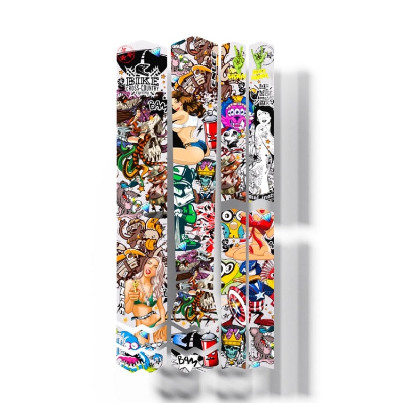 10pcs/Set Bicycle TPU Invisible Film Road Bike Body Jersey Color Changing Membrane (Doodle)