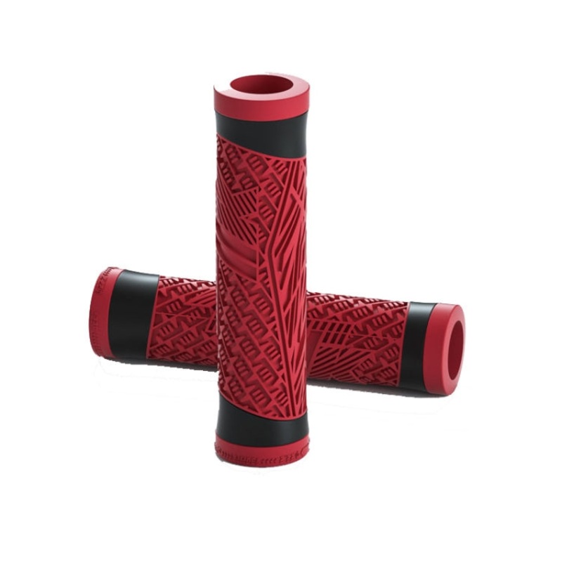 ENLEE E-235151 1pair Silicone Bicycle Covers Mountain Bike Cycling Grips With Handlebar Blocking(Red)