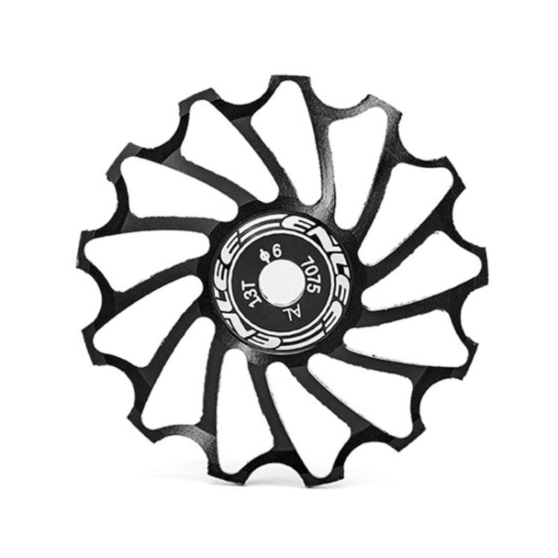 ENLEE Mountain Bicycle Rear Derailleur Guide Wheel Ceramic Bearing Tension Pulley, Size: 13T(Black)