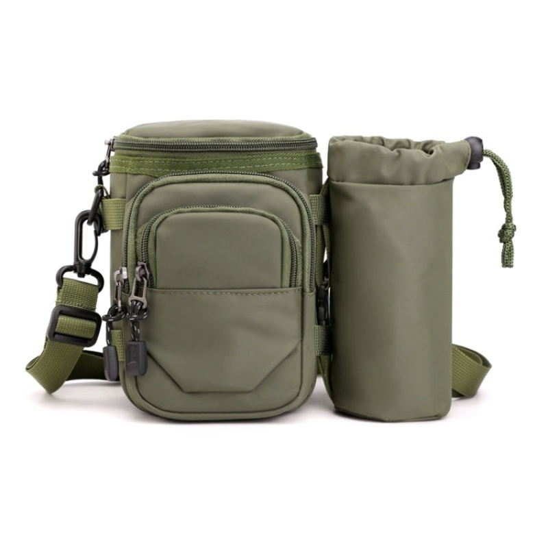 Men Shoulder Crossbody Bag Waist Pack with Removable Mug Pocket (Army Green)