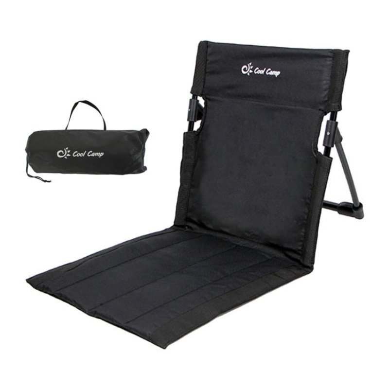 Outdoor Camping Folding Beach Chair Aluminum Back Cushion Park Wild Leisure Chair (Black)
