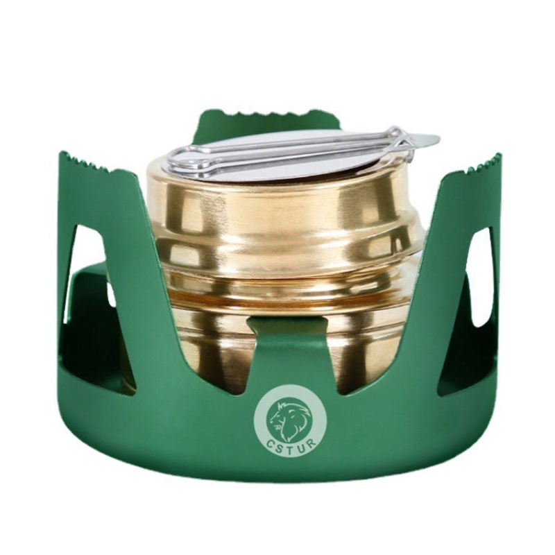 Outdoor Ultralight Aluminum Stove Camping Fishing Portable Liquid Alcohol Stoves (Dark Green)