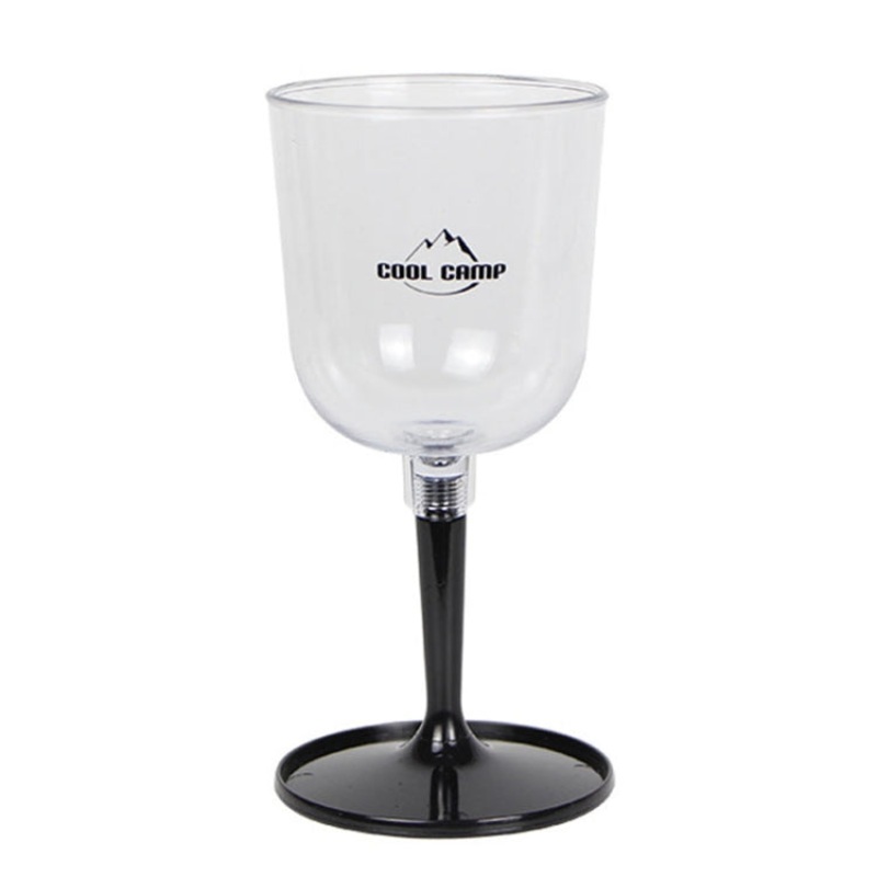 Portable Outdoor Camping Wine Glass Shatterproof Resin Collapsible Champagne Cup (Black)