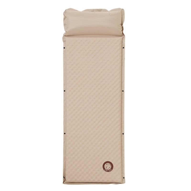 Thickened 5cm Automatic Inflatable Mat Tent Camping Moistureproof Sleeping Pad (khaki, Single Person)