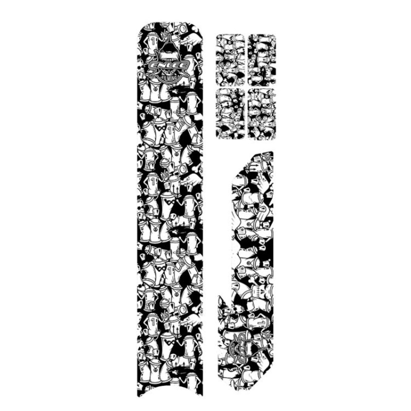 6pcs/Set Road Bike Frame Stickers Waterproof Chain Guard Protector Decal (Anime)