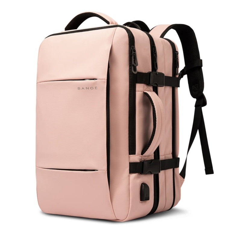 Business Backpack Men Travel Waterproof Large Capacity Computer Shoulders Bag (Pink)