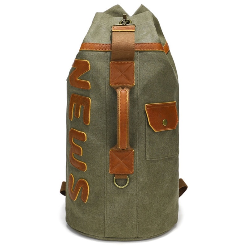 Canvas Large Capacity Men Backpack Retro Outdoor Multifunctional Travel Bag (Army Green)
