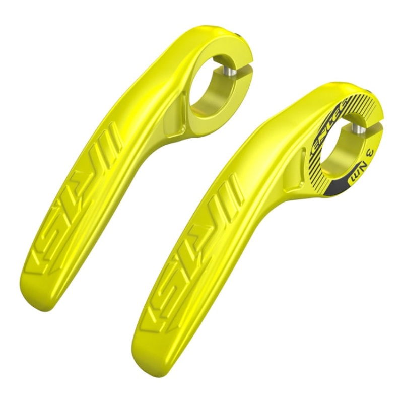 ENLEE E-45616 1pair Bicycle Handlebar Covers Cow Sheeps Horn Grips Joystick Sleeve Accessories(Fluorescent Yellow)
