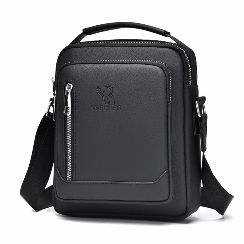 Men Multifunctional Casual Crossbody Shoulder Bag (Black)