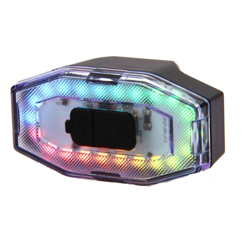 Rechargeable 60 Lumen Colorful Light Bicycle Tail Helmet Warning Light (60 Lumen)