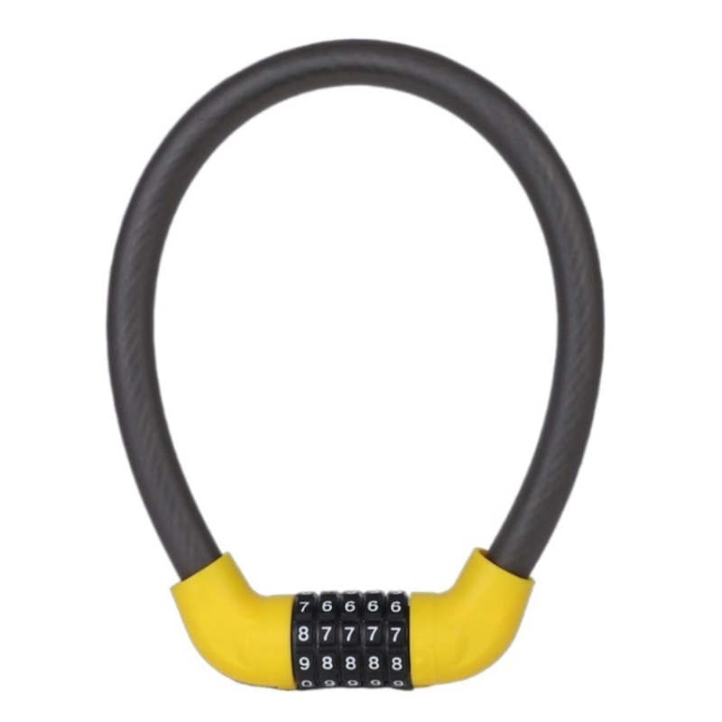 5-Digit Bicycle and Electrical Vehicle Combination Lock Safety Anti-Theft Cycling Lock (Black and Yellow)