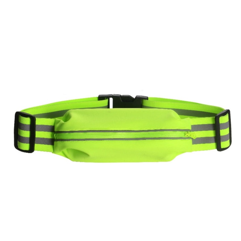 Adjustable Reflective Waist Pouch Pack Running Bag for Women Men (Fluorescent Green)