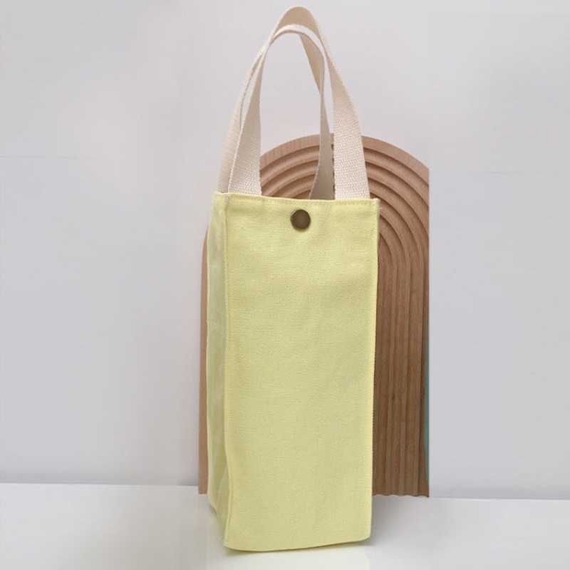 Canvas Thermos Cup Protective Cover Water Bottle Tote Bag Light Yellow (One Size)