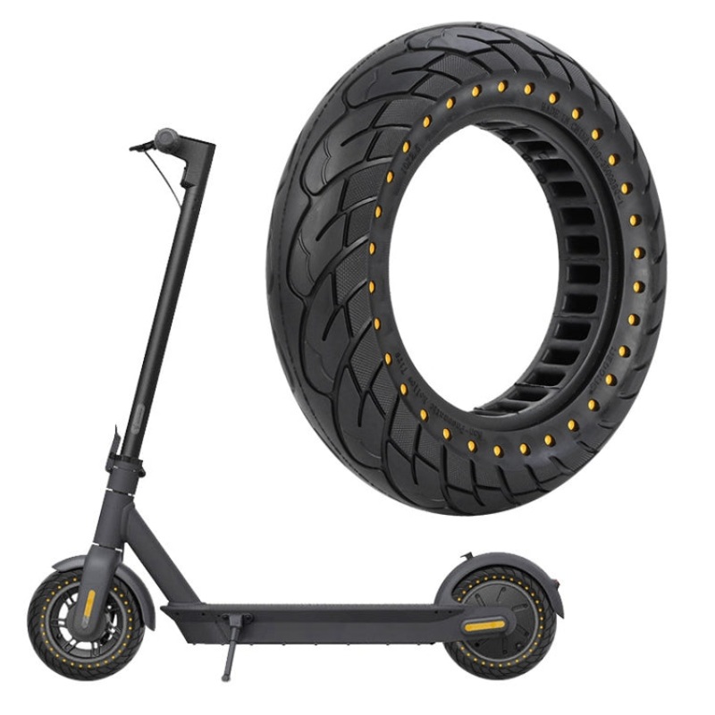 For Ninebot MAX G30 Electric Scooter 10x2.5 Inflatable Honeycomb Solid Run-flat Tire(44mm Slot Yellow)