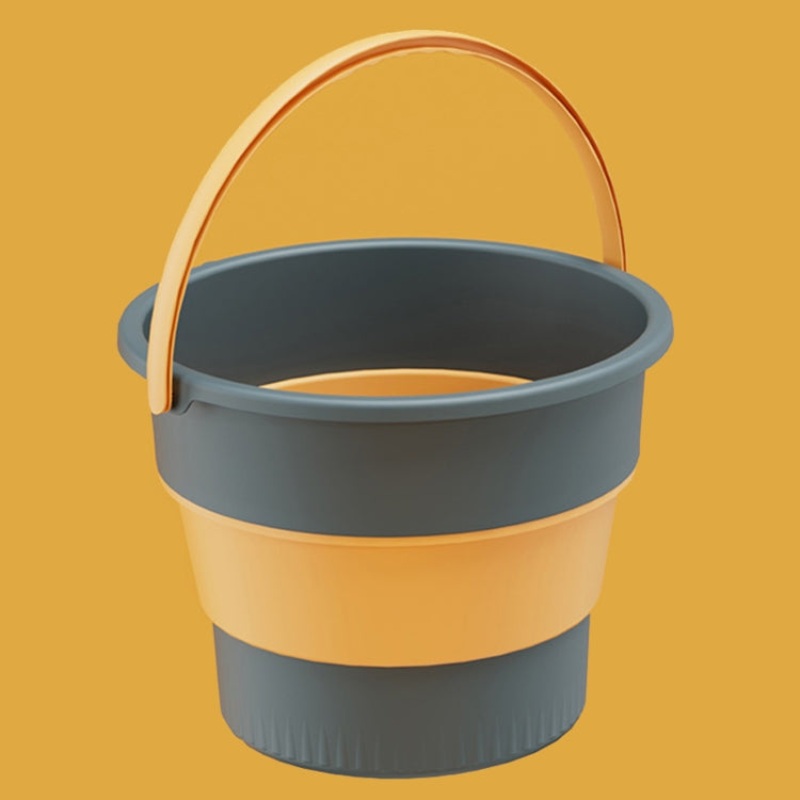 Folding Thickened Portable Plastic Bucket Outdoor Fishing Barrel Wash Barrel (Deep Blue)