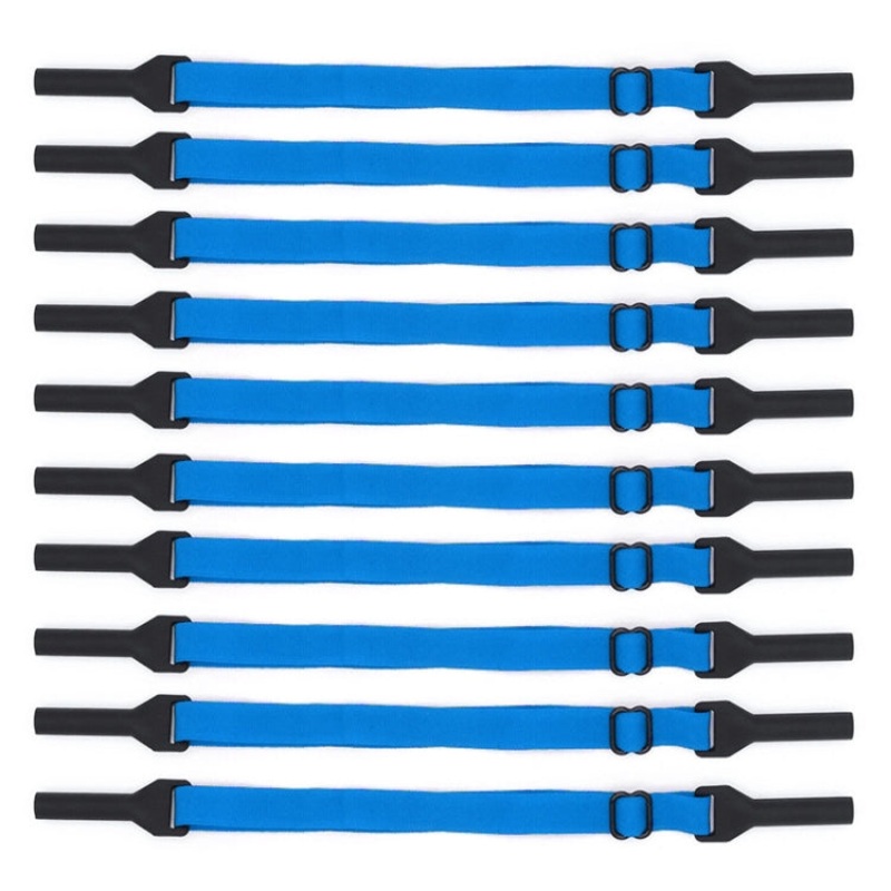 10pcs Long Style Glasses Non-Slip Rope Adjustable Elastic Sports Legs Anti-Drop Fixed Strap(Light Blue)