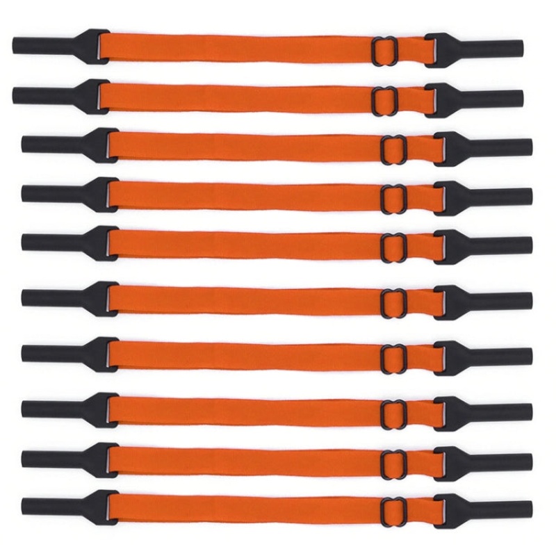 10pcs Short Style Glasses Non-Slip Rope Adjustable Elastic Sports Legs Anti-Drop Fixed Strap(Orange)