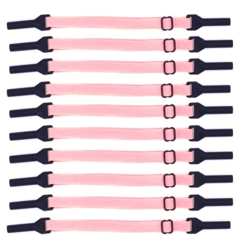 10pcs Short Style Glasses Non-Slip Rope Adjustable Elastic Sports Legs Anti-Drop Fixed Strap(Pink)