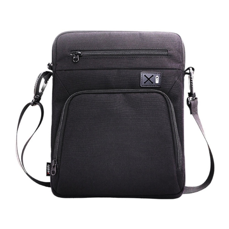 11 Inch Multifunctional Men Messenger Shoulder Bag (Black)